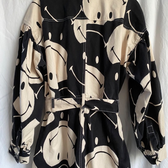 Farm Rio Smiley Black & White Denim Jumpsuit - Picture 3 of 9